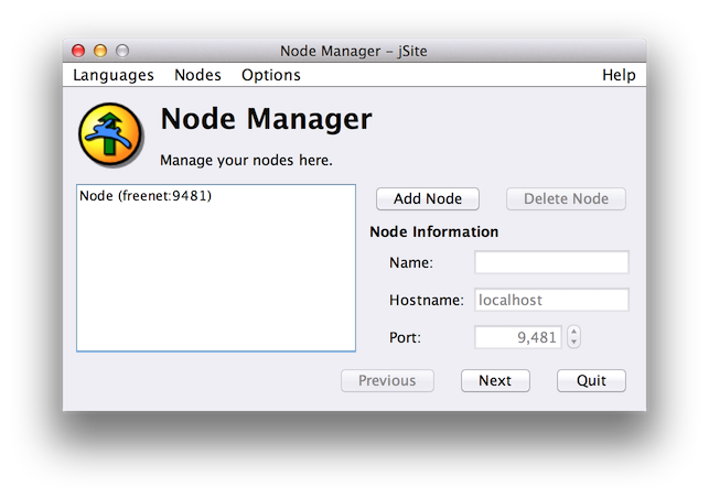 Node Manager Page