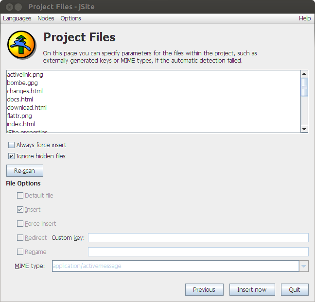 Project Files Page